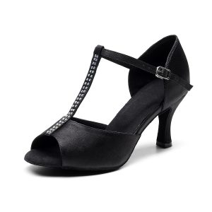 Women's Satin Carnation Latin Ballroom Dance Shoe